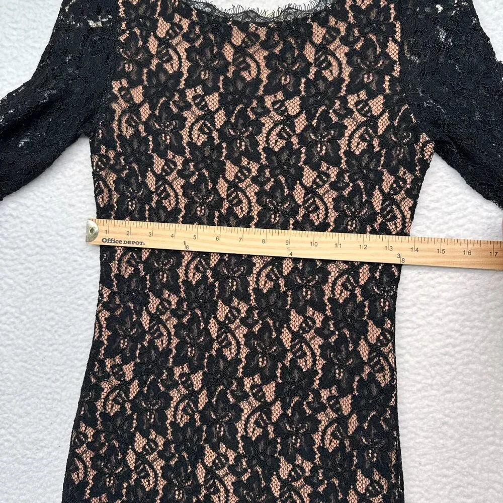 Aritzia Babaton | Women's Lace Mini Dress Black Size 4 - Picture 4 of 10